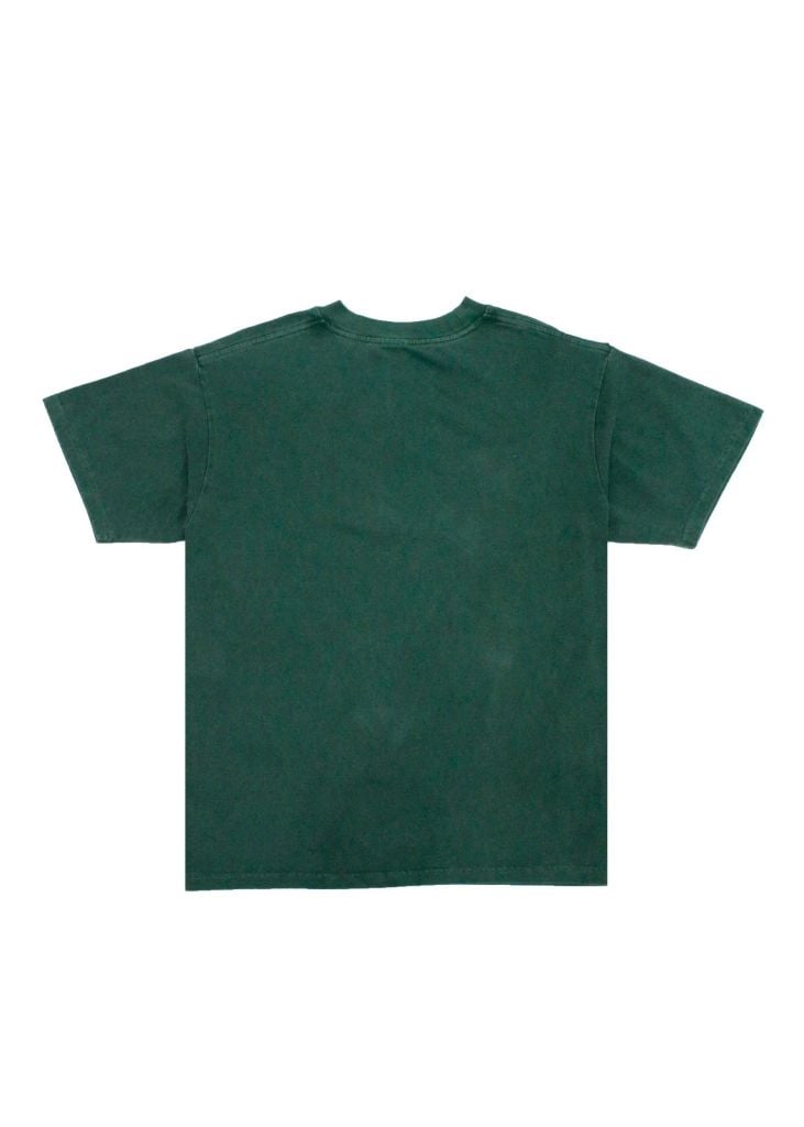 Áo phông nam Garment Dye form suông (Xanh lá)