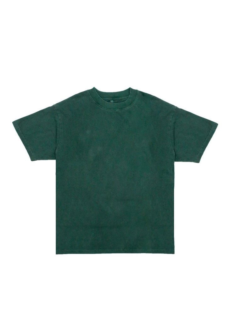 Áo phông nam Garment Dye form suông (Xanh lá)
