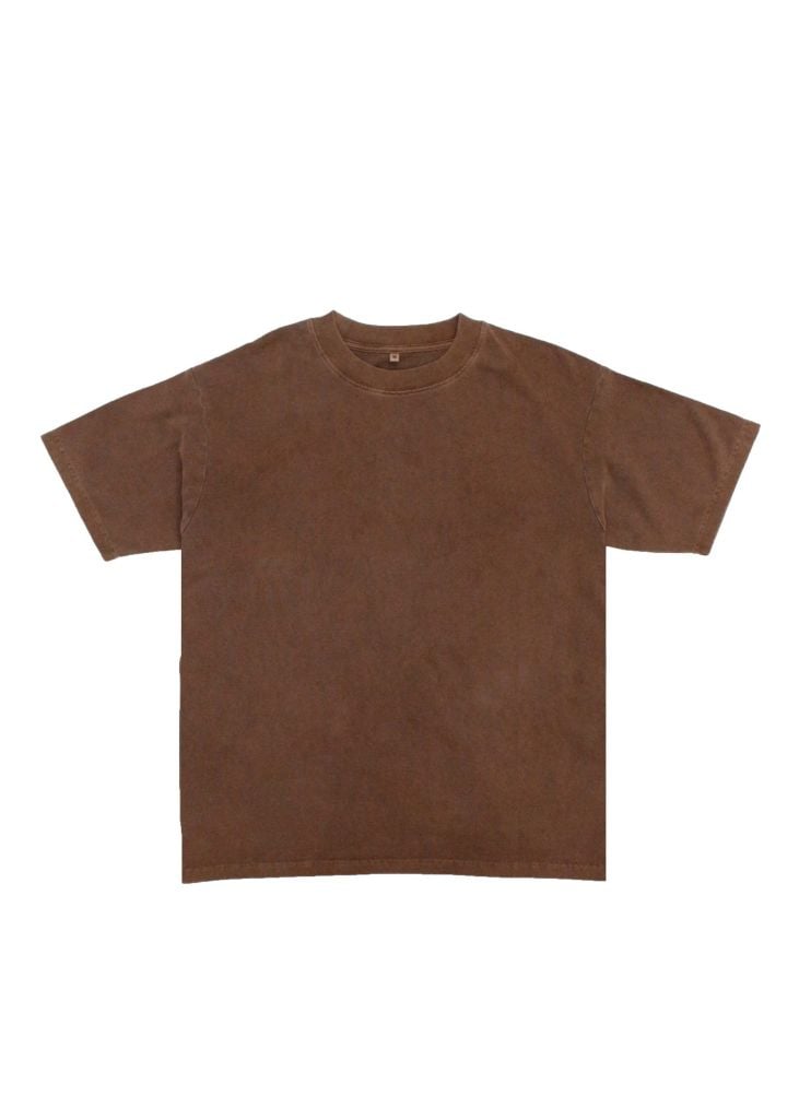 Áo phông nam Garment Dye form suông ( Nâu đỏ)