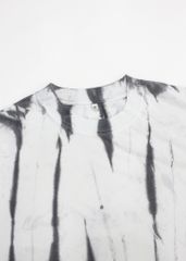 Áo phông nam Garment Dye phun đen form suông (Trắng đen)