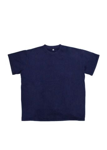 Áo phông nam Garment Dye form boxy (xanh navy)