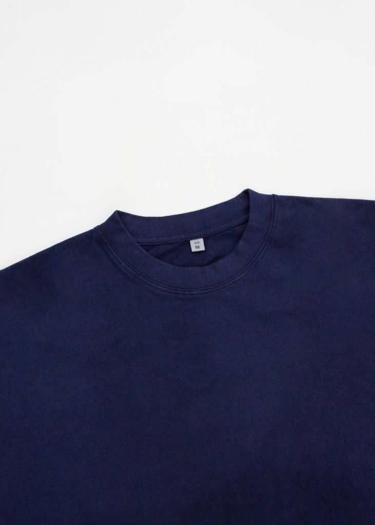 Áo phông nam Garment Dye form boxy (xanh navy)