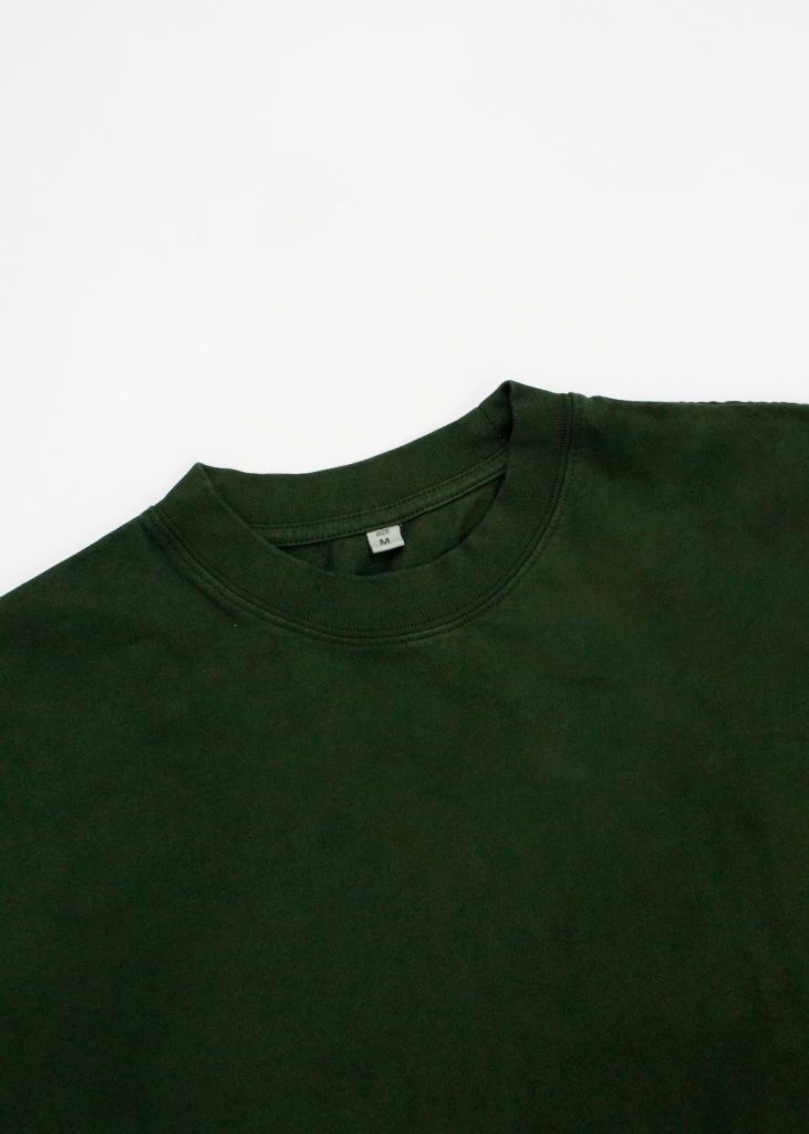 Áo phông nam Garment Dye form boxy (xanh rêu)