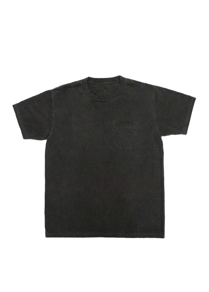 Áo phông nam Garment Dye có túi form boxy (đen xám)