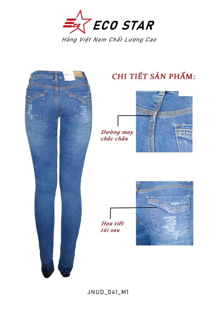 Quần Jeans Dài Nữ (JNUD-041)