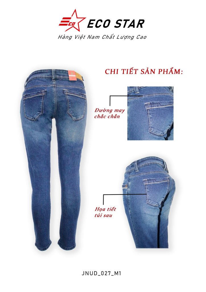 Quần Jeans Dài Nữ (JNUD-027)