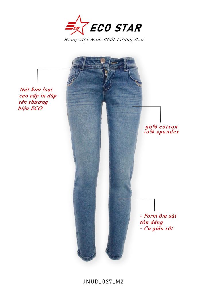 Quần Jeans Dài Nữ (JNUD-027)