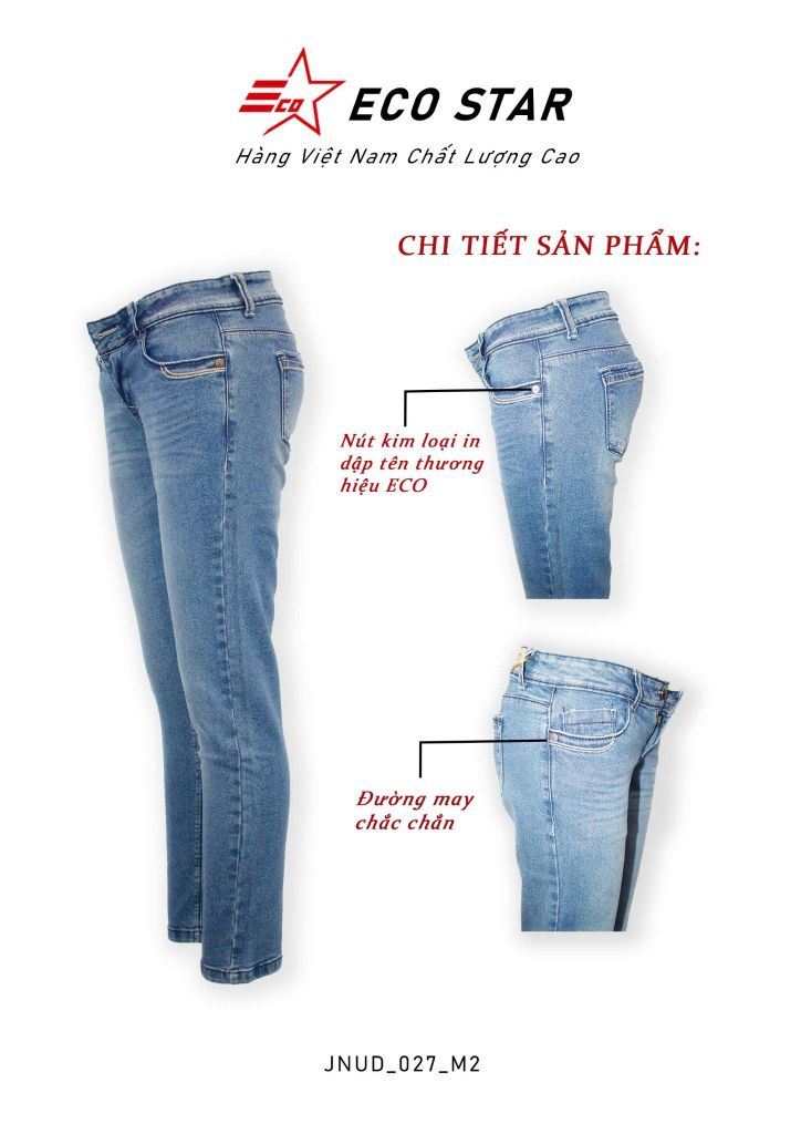 Quần Jeans Dài Nữ (JNUD-027)