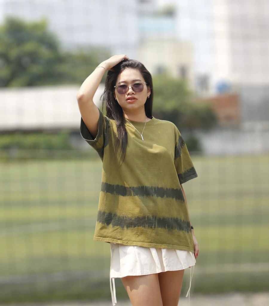 Áo phông nhuộm Tie Bleach form boxy (Xanh lá)