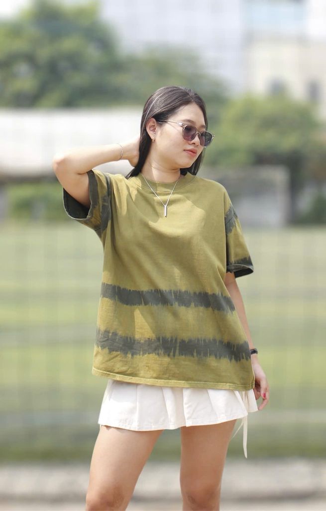 Áo phông nhuộm Tie Bleach form boxy (Xanh lá)