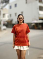 Áo phông nhuộm Tie Bleach form boxy  (Cam)