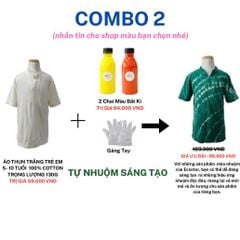 COMBO 2 - MUA 2 LỌ MÀU TẶNG 1 ÁO THUN TRẮNG TRẺ EM NAM HOẶC NỮ TỪ 5-> 10 TUỔI, 15-> 40 KG ( để sử dụng nhuộm handmade tùy thích khơi nguồn sáng tạo)