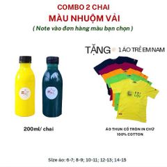COMBO 2 LỌ MÀU NHUỘM VẢI- TẶNG 1 ÁO THUN TRẺ EM