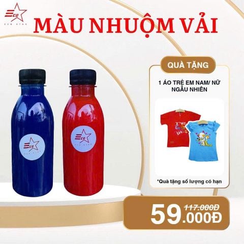 COMBO 2 LỌ MÀU NHUỘM VẢI- TẶNG 1 ÁO THUN TRẺ EM