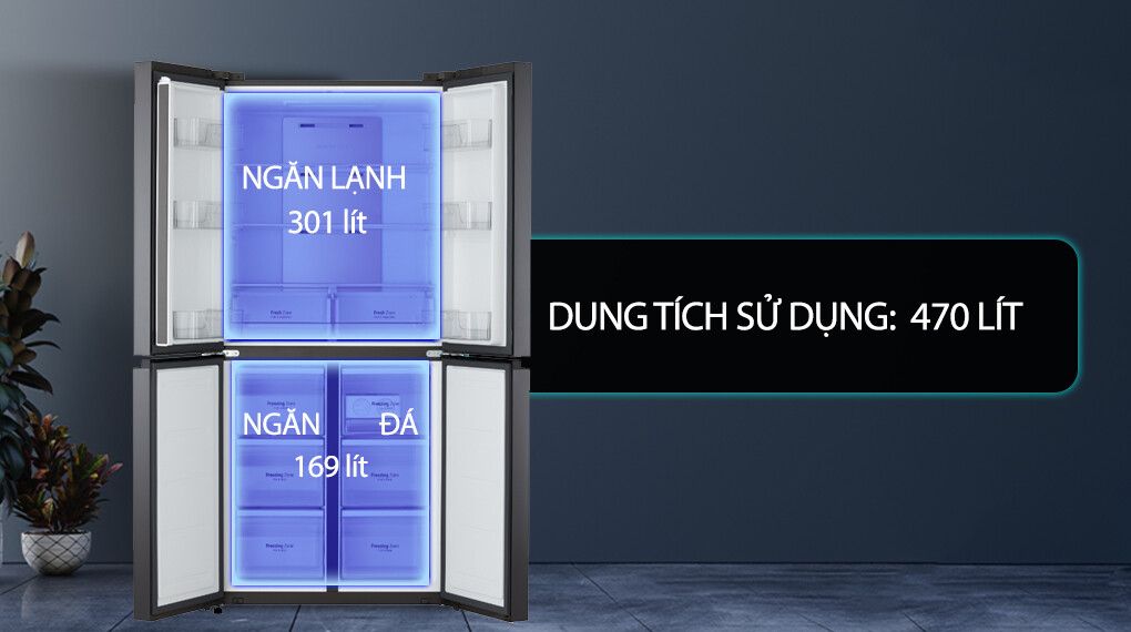 Tủ lạnh LG Inverter 470 lít Multi Door GR-B50BL