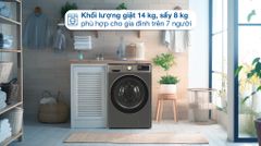 Máy giặt lồng ngang LG Inverter 14Kg + sấy 8Kg FV1414H3BA