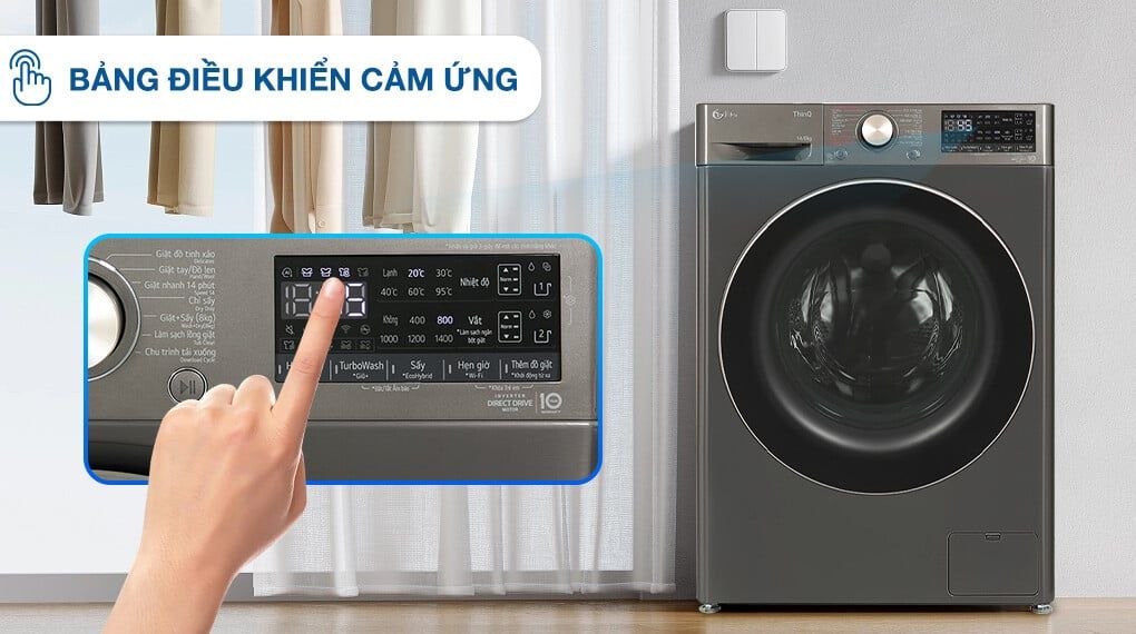 Máy giặt lồng ngang LG Inverter 14Kg + sấy 8Kg FV1414H3BA