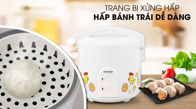 Nồi cơm điện nắp gài Sharp 1.8 lít KS-183TJV-CH