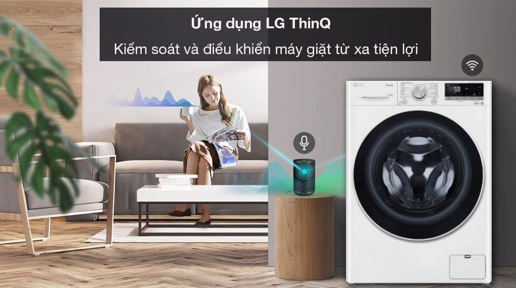 Máy giặt lồng ngang LG Inverter 10Kg + sấy 6Kg FV1410D4W1