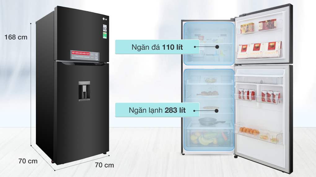 Tủ lạnh LG Inverter 393 lít GN-D422BL