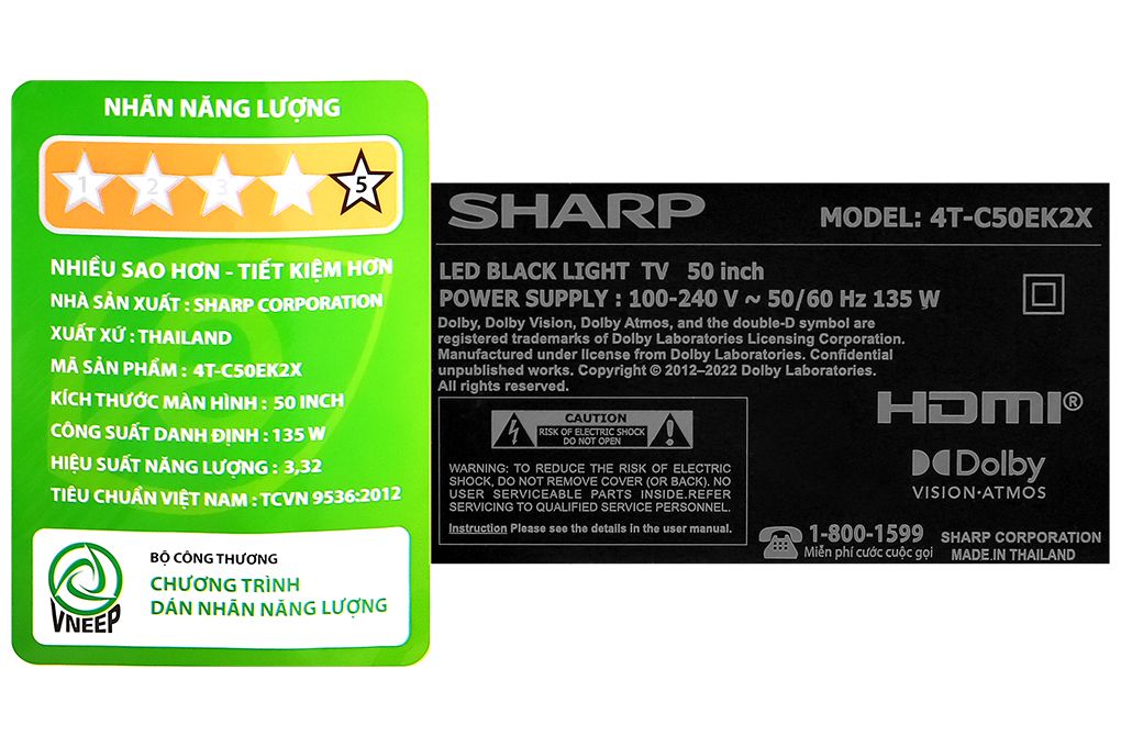 Android Tivi Sharp 4K 50 inch 4T-C50EK2X