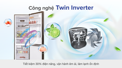 Tủ lạnh Aqua Inverter 320 lít AQR-B379MA(WGB)