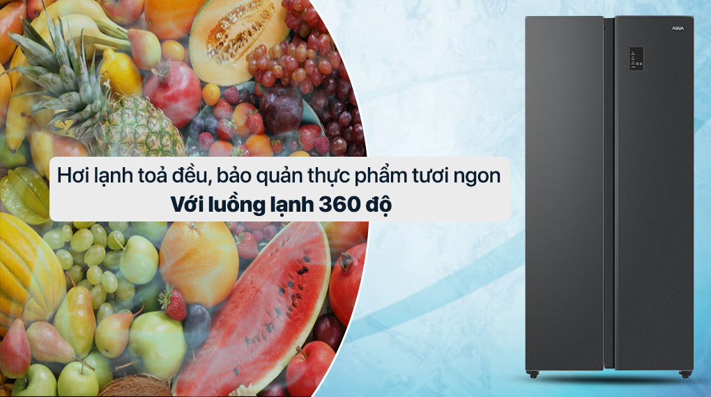 Tủ lạnh Aqua Inverter 480 lít AQR-S480XA(BL) - Luồng lạnh 360 độ