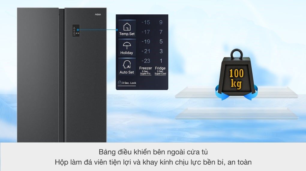 Tủ lạnh Aqua Inverter 480 lít AQR-S480XA(BL)