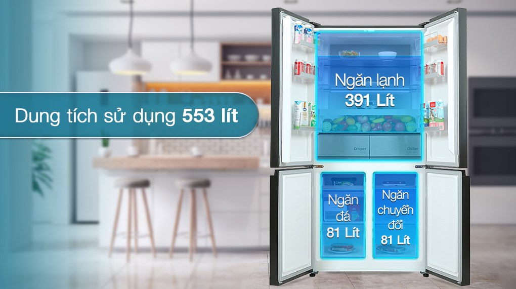 Tủ lạnh Beko Inverter 553 lít GNO51651KVN - Ngăn lạnh