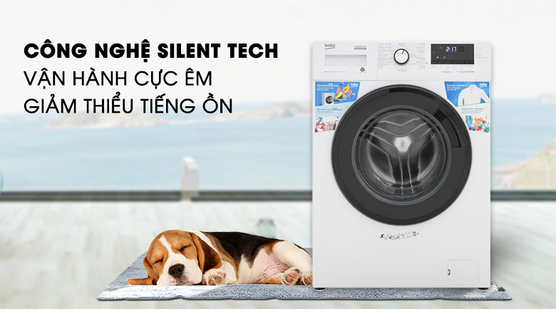 Máy giặt Beko Inverter 9 kg WCV9612XB0ST - Giặt êm với công nghệ Silent Tech