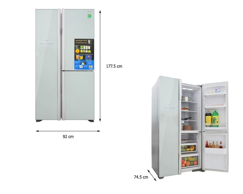 Tủ lạnh Hitachi Inverter 600 lít R-FM800PGV2 GS