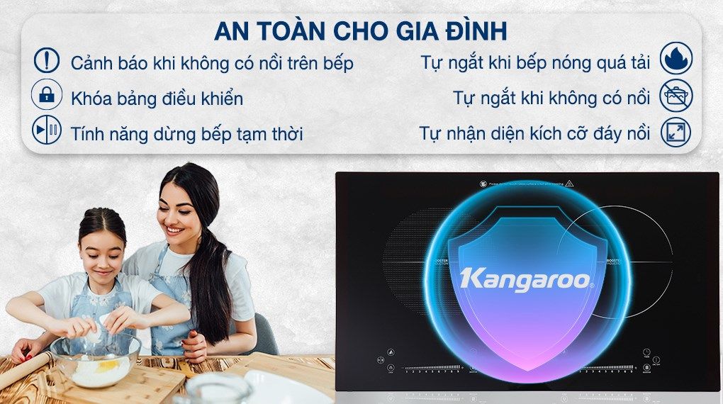 Bếp từ đôi lắp âm Kangaroo KG855i