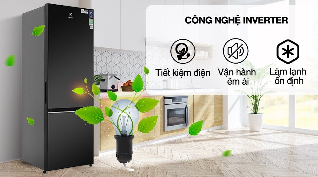 Tủ lạnh Electrolux Inverter 335 Lít EBB3702K-H