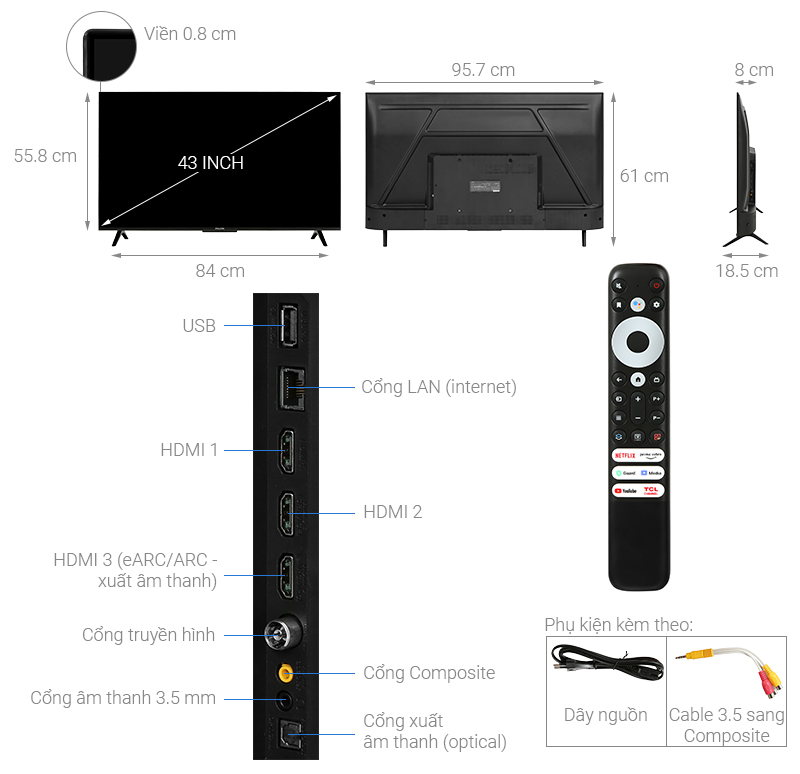 Google Tivi iFFALCON 4K 43 inch 43U62