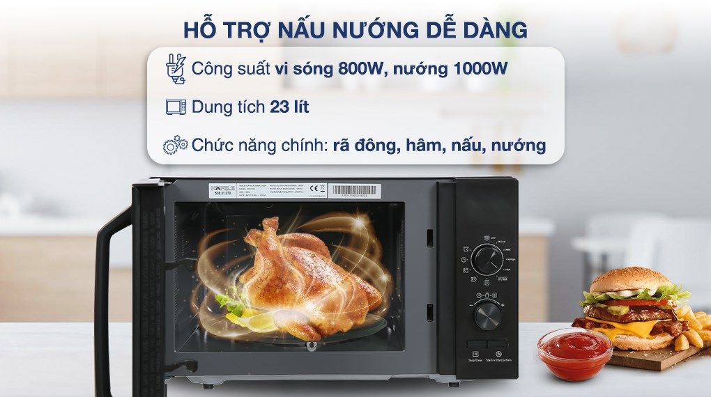 Lò vi sóng có nướng Hafele HW-F23B (538.31.270) 23 lít