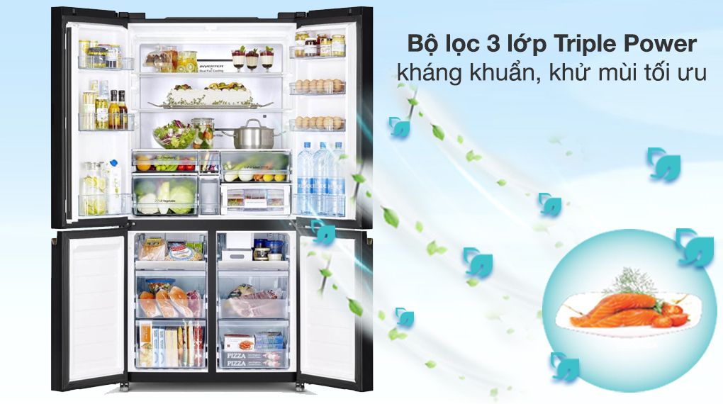 Tủ lạnh Hitachi Inverter 569 lít Multi Door R-WB640VGV0(GMG)