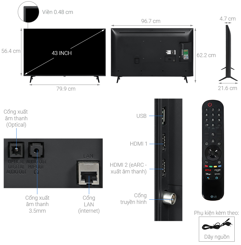 Smart Tivi LG 4K 43 inch 43UP7750PTB