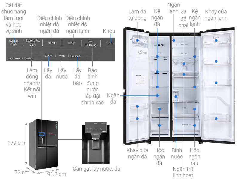 Tủ lạnh LG Inverter 601 lít GR-D247MC