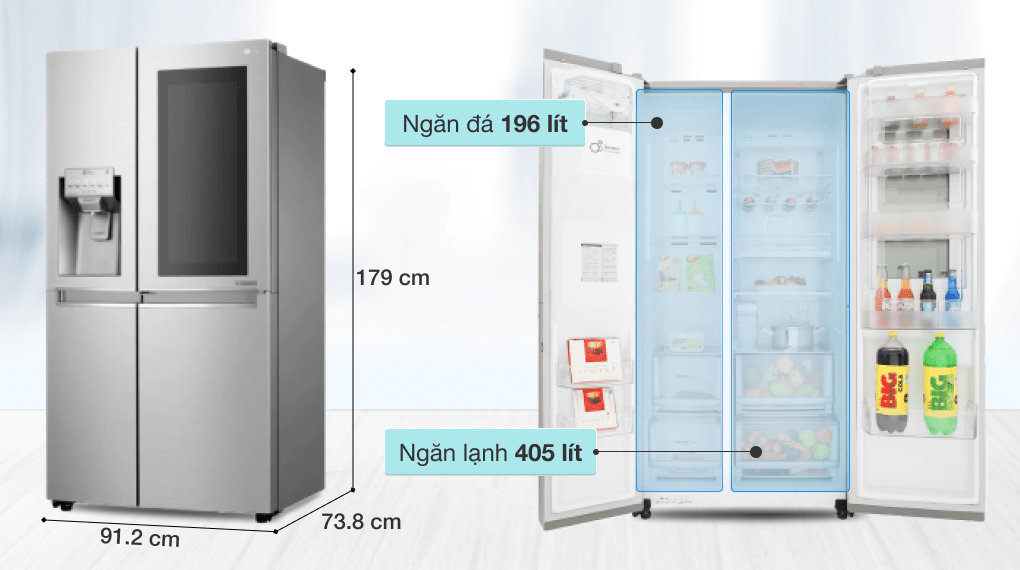 Tủ lạnh LG Inverter InstaView Door-in-Door 601 lít GR-X247JS