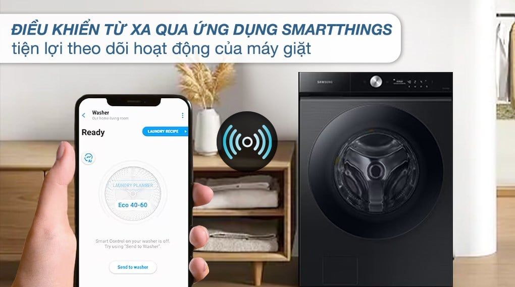 Máy giặt sấy Samsung Bespoke AI Inverter giặt 21 kg - sấy 12 kg WD21B6400KV/SV