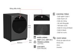 Máy giặt lồng ngang Hitachi Inverter 12Kg + sấy 8Kg BD-D120XGV MAG