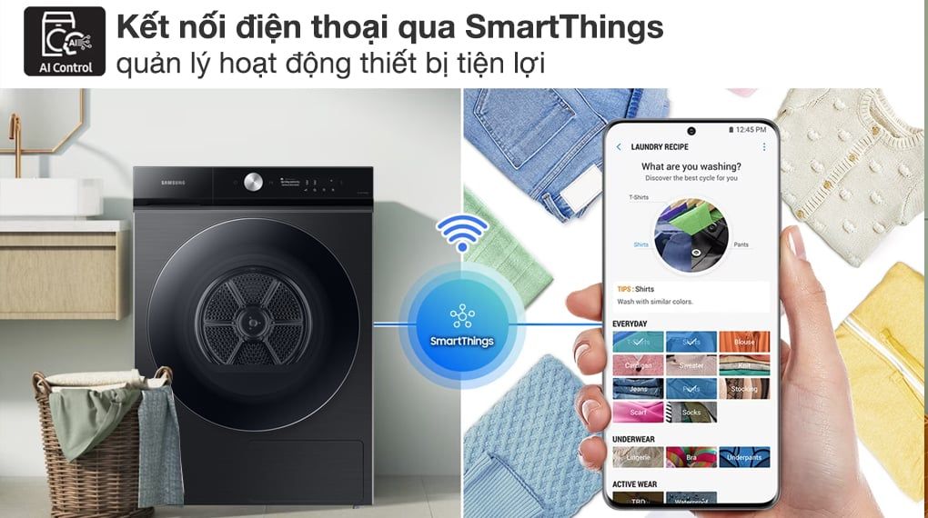 Máy sấy bơm nhiệt Samsung Bespoke AI 17 kg DV17B9750CV/SV