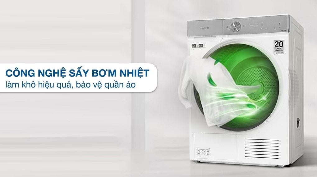 Máy sấy bơm nhiệt Samsung Bespoke AI 9 kg DV90BB9440GH/SV