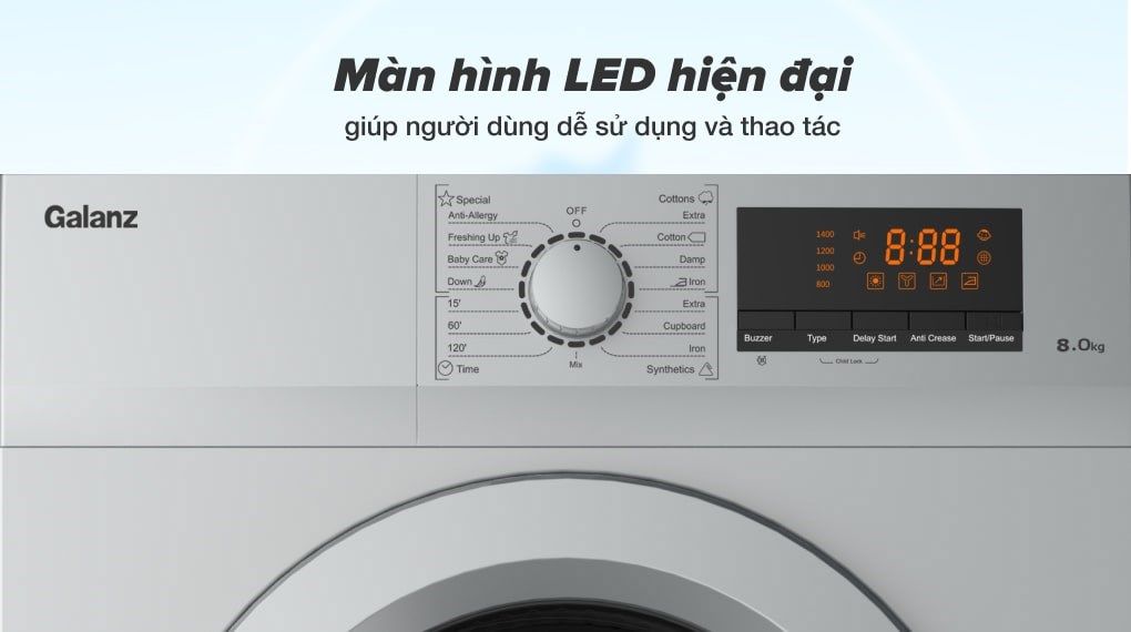 Máy sấy thông hơi 8kg Galanz DV-80T5C(S)