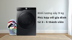 Máy sấy bơm nhiệt Samsung 9 Kg DV90T7240BB/SV