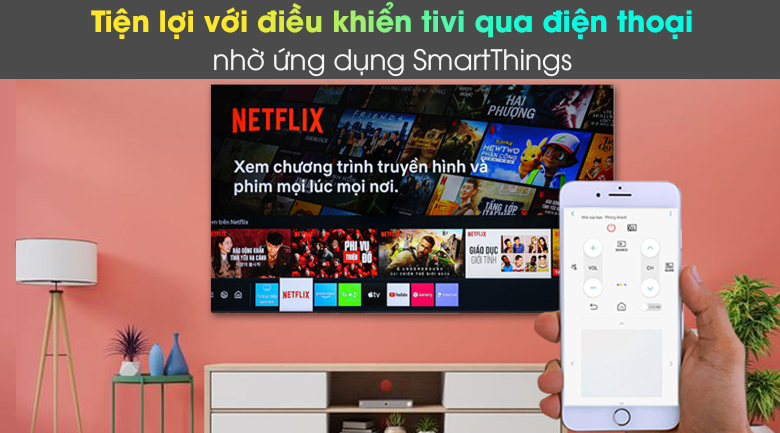 Smart Tivi Neo QLED 4K 55 inch Samsung QA55QN85A - Tiện điều khiển tivi qua điện thoại với ứng dụng SmartThings