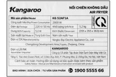 Nồi chiên không dầu Kangaroo KG52AF1A 5 lít