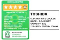 Nồi cơm cao tần Toshiba 1.8 lít RC-18IX1PV