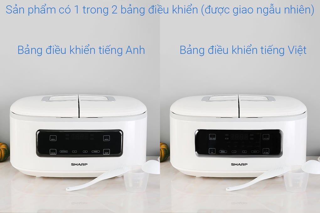 Nồi cơm 2 ngăn đa năng Sharp 1.8 lít KN-TC50VN-WH