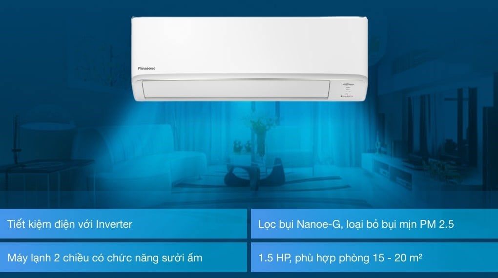 Điều hoà 2 chiều Panasonic Inverter 12000 BTU CU/CS-YZ12WKH-8
